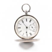 ANTIQUE SWISS SILVER FULL HUNTER POCKET WATCH