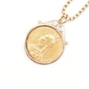 HALLMARKED 9CT GOLD NECKLACE & VICTORIAN SOVEREIGN