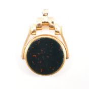 ART DECO 15CT GOLD SWIVEL FOB