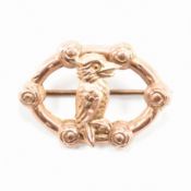 VINTAGE 9CT ROSE GOLD KOOKABURRA BROOCH PIN