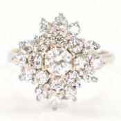 HALLMARKED 18CT GOLD & DIAMOND CLUSTER RING