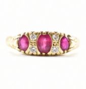 HALLMARKED 18CT GOLD RUBY & DIAMOND RING