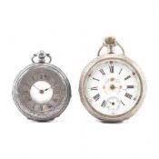 TWO ANTIQUE SILVER POCKET WATCHES