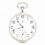 VINTAGE OMEGA WHITE METAL POCKET WATCH