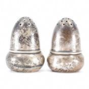 PAIR OF ANTIQUE SILVER HALLMARKED ACORN CONDIMENTS
