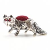 STERLING SILVER & RUBY FOX PIN CUSHION