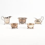 ASSORTMENT OF VICTORIAN & LATER HALLMARKED SILVER CABRIOLE FOOTED ITEMS