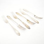 SIX ANTIQUE DANISH SILVER FORKS