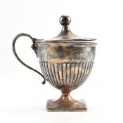EDWARDIAN SILVER HALLMARKED LIDDED MUSTARD POT