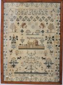 19TH CENTURY HORSE HILL HOUSE LONDON SAMPLER