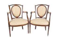 PAIR OF 20TH CENTURY EDWARDIAN MAHOGANY ARMCHAIRS