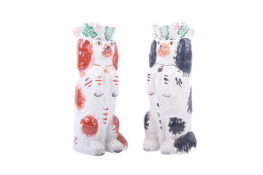 PAIR OF 19TH CENTURY VICTORIAN STAFFORDSHIRE DOG JUGS