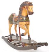 20TH CENTURY FOLK ART HAND PAINTED ROCKING HORSE