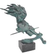 20TH CENTURY MODERNIST BRONZE STATUE OF A VIOLINIST