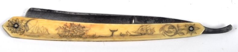 19TH CENTURY SAILORS SCRIMSHAW RAZOR