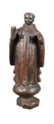 19TH CENTURY WALNUT CARVING OF A MONK
