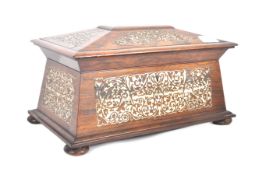 19TH CENTURY VICTORIAN ROSEWOOD TEA CADDY