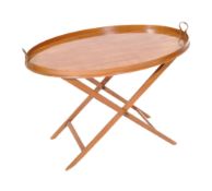 19TH CENTURY VICTORIAN MAHOGANY BUTLERS TRAY ON STAND