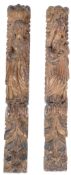 PAIR OF 17TH CENTURY CARVED FRUITWOOD PILASTERS