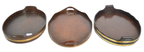 SET OF EDWARDIAN MAHOGANY SERVING TRAYS