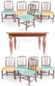 LARGE 19TH CENTURY MAHOGANY DINING TABLE AND TEN CHAIRS