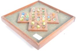 19TH CENTURY VICTORIAN OAK SOLITAIRE BOARD