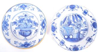 PAIR OF 18TH CENTURY DUTCH DELFT PLATES