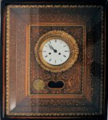 19TH CENTURY FRENCH MARQUETRY INLAID WALL CLOCK