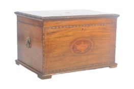 19TH CENTURY MAHOGANY INLAID BLANKET BOX CHEST