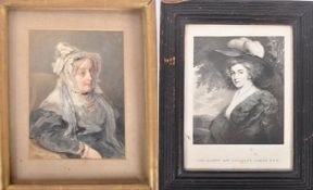 SAVINIEN EDME DUBOURJAL 1858 PORTRAIT OF HON MRS FOX