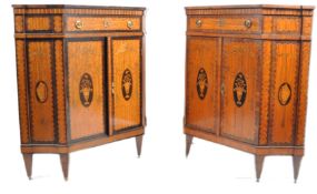 PAIR OF 19TH CENTURY FRENCH INLAID SATINWOOD ENCOIGNURES