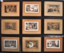 SERIES OF ROWLANDSON DR SYNTAX HAND COLOURED ENGRAVINGS