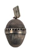19TH CENTURY SILVER ACORN SHAPED POMANDER