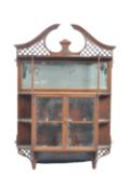 19TH CENTURY VICTORIAN MAHOGANY HANGING DISPLAY CABINET