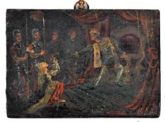 MINIATURE PAINTED PANEL OF RICHARD III & JANE SHORE