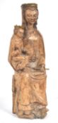 19TH CENTURY POTTERY SCULPTURE OF MARY & CHILD CHRIST