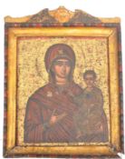 HAND PAINTED WOODEN RELIGIOUS RUSSIAN ICON PANEL