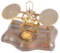 19TH CENTURY BOULLE WORK MORDAN POSTAL SCALES
