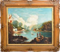 18TH CENTURY EUROPEAN OIL LANDSCAPE PAINTING