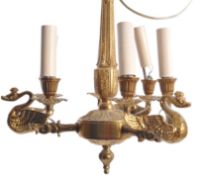 SUITE OF ANTIQUE REVIVAL GILT METAL LIGHTING