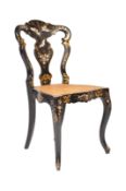19TH CENTURY REGENCY CHINOISERIE CANE SEATED SIDE CHAIR