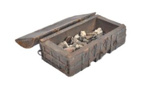 19TH CENTURY SCRATCH BUILT MODEL OF A 15TH CENTURY CHEST