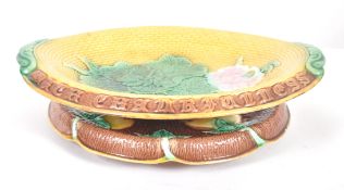 TWO 19TH CENTURY MAJOLICA SERVING PLATES