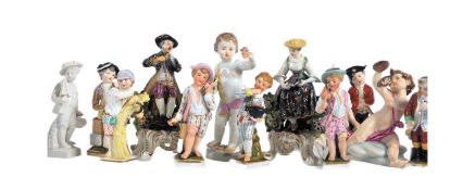 COLLECTION OF 19TH CENTURY & LATER FIGURES - BISQUE & SITZENDORF