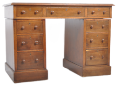 19TH CENTURY WALNUT TWIN PEDESTAL DESK