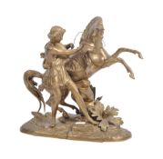 LARGE 20TH CENTURY BRONZE STATUE FIGURE OF A MARLEY HORSE