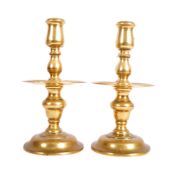 PAIR OF 18TH CENTURY DUTCH BRASS CANDLESTICKS
