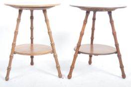 PAIR OF VICTORIAN MANNER MAHOGANY CRICKET TABLES