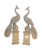 PAIR OF 19TH CENTURY VICTORIAN FIRESIDE PEACOCKS
