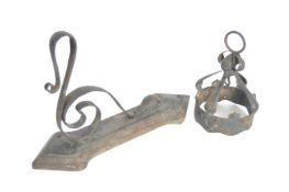 19TH CENTURY WROUGHT METAL WALL LIGHT